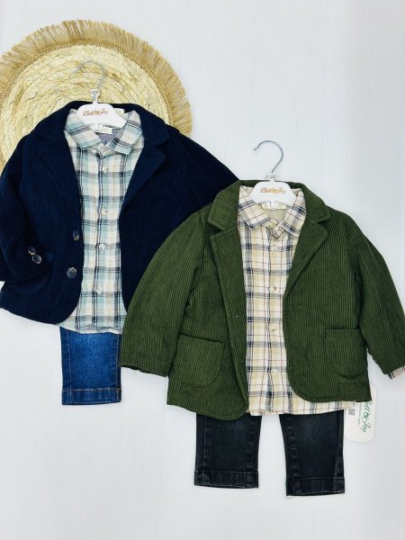 طقم ولادي 3 قطع مخمل