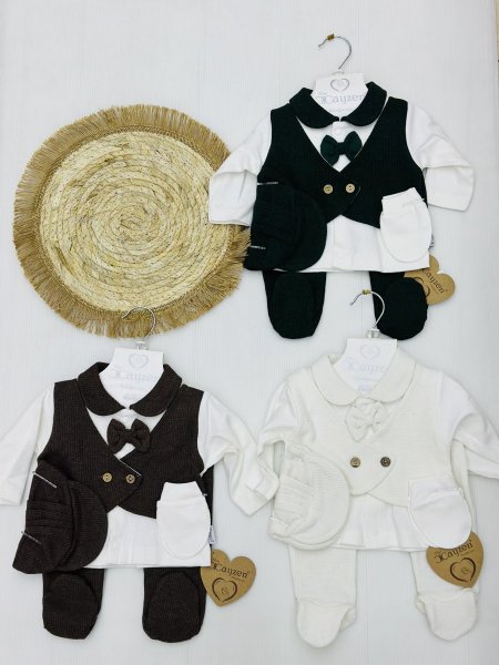 طقم بيبي ولادي 5 قطع قطن