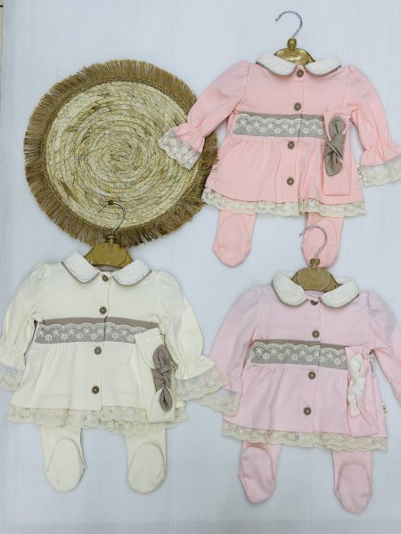 طقم بناتي 3 قطع قطن