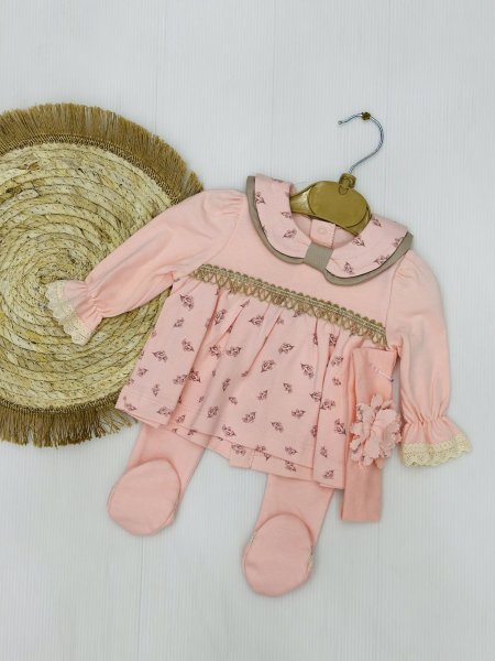 طقم بيبي بناتي 3 قطع قطن