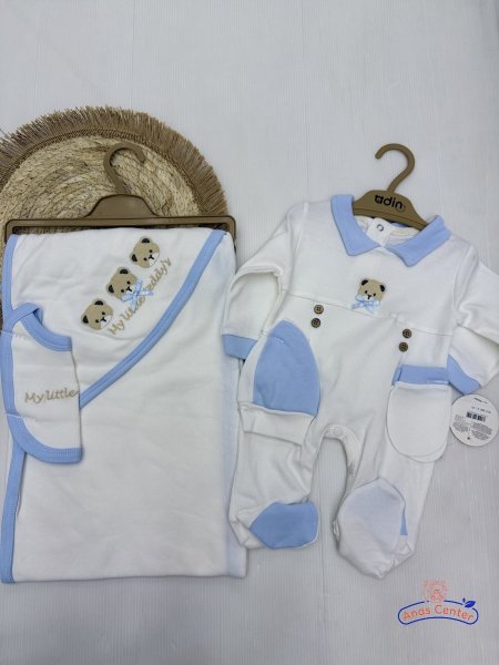 طقم مشفى ولادي 5 قطع قطن