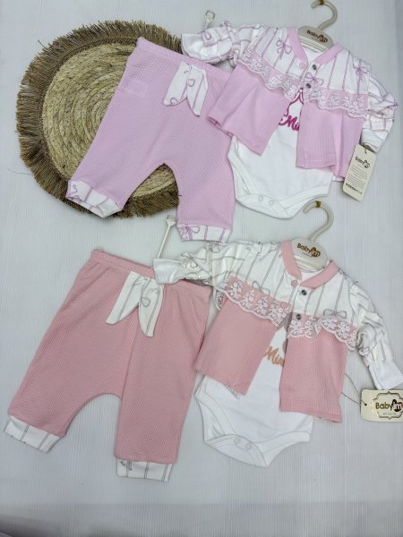 طقم بناتي قطن 3 قطع