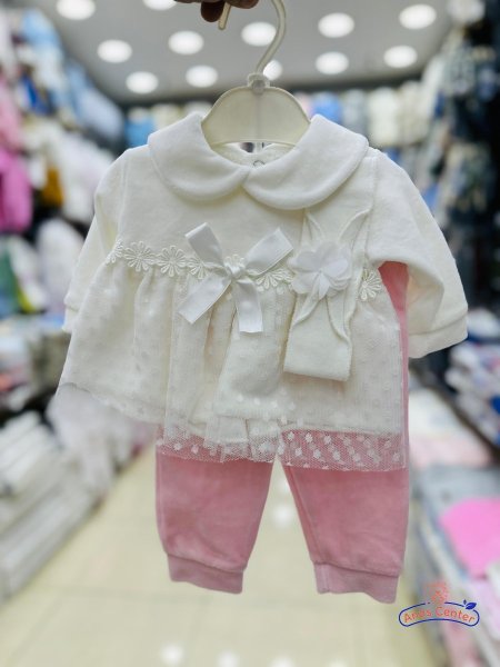 طقم بيبي بناتي مخمل