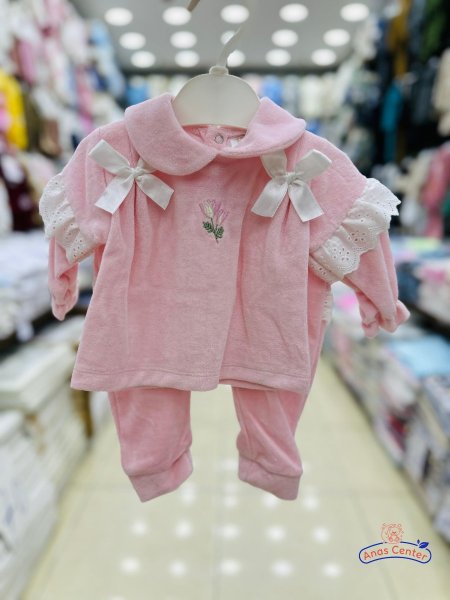 طقم بيبي بناتي مخمل