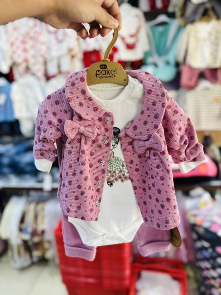 طقم بيبي بناتي 3 قطع