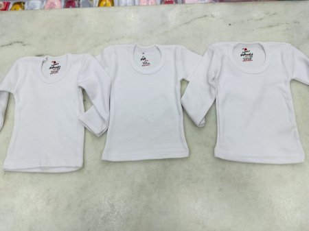 بلوزة كم طويل قطن 3 حبات