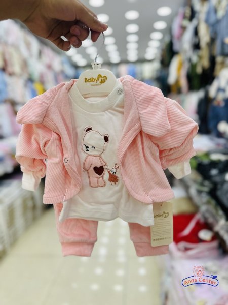 طقم بيبي بناتي 3 قطع( مخمل )