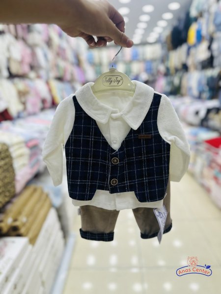 طقم ولادي قطعتين مخمل