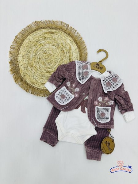 طقم مخمل بناتي 3 قطع