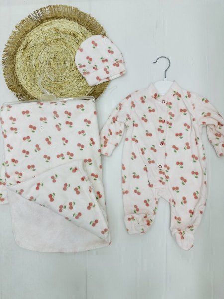 طقم مشفى كرزات مخمل 3 قطع