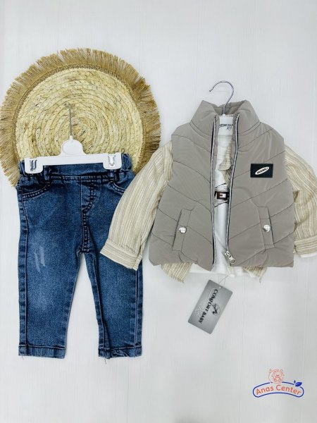 طقم ولادي 4 قطع مع فيست شتوي