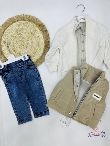 طقم ولادي 4 قطع مع فيست شتوي